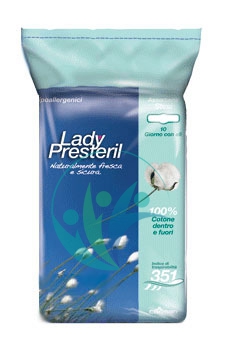 Lady Presteril Linea Pocket Assorbente Puro Cotone 10 Assorbenti Giorno Ali Stes