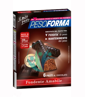 Pesoforma Linea Alimentazione Dietetica 12 Barrette Cioccolato Fondente Amabile
