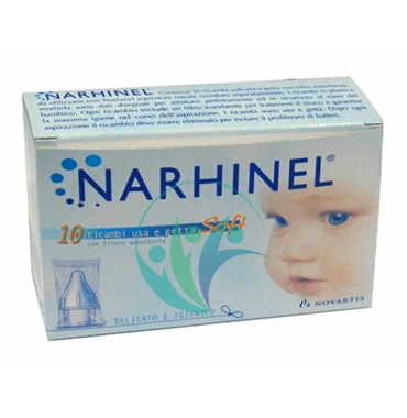 Narhinel Linea Pulizia Salute del Naso 10 Ricambi Soft per Aspiratore Nasale