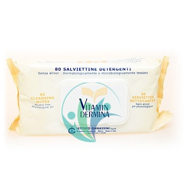 Vitamindermina Linea Corpo Trattamento Detergente 80 Salviette Monouso