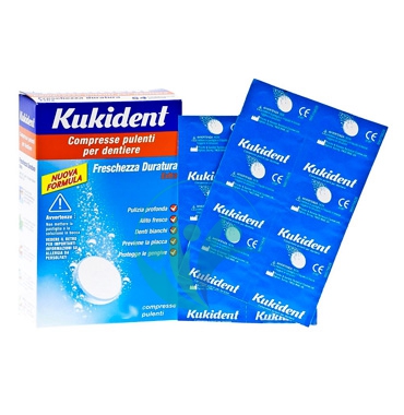 Kukident Linea Protesi Dentali Cleanser Fresh 54 Compresse Pulenti per Dentiere