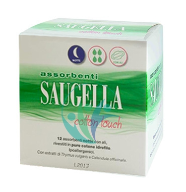 Saugella Linea Cotton Touch 12 Assorbenti Notte con Ali in Puro Cotone Offerta