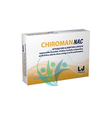 LJ Pharma Linea Benessere Uomo Chiroman NAC Integratore 20 Capsule+20 Compresse