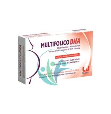 LJ Pharma Linea Vitamine Minerali MULTIFOLICO DHA Integratore 60 Capsule