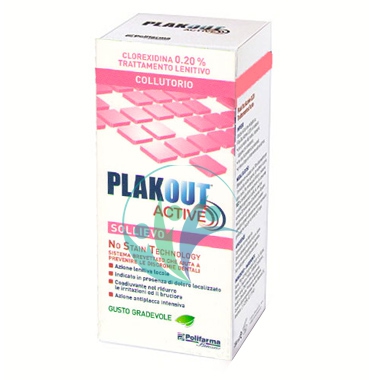 Polifarma Linea Igiene Dentale Plakout Active Sollievo 0,20 Collutorio 200 ml