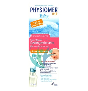 Physiomer Linea Pulizia e Salute del Naso Soluzione Iper Spray Bambini 115 ml