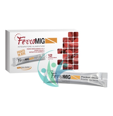MGK VIS Linea Minerali FerroMig Integratore in Soluzione 12 Stick Limone Fragola
