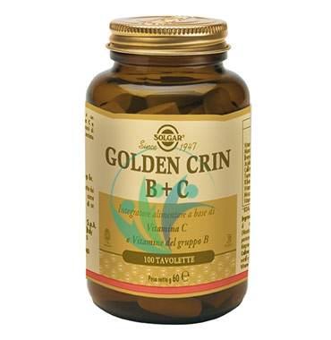 Solgar Linea Vitamine Golden Crin B+C Integratore Alimentare 100 Tavolette