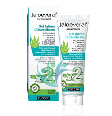 Zuccari Linea aloevera2 Gel d'Aloe Trattamento Intimo Lenitivo Lubrificante 80ml