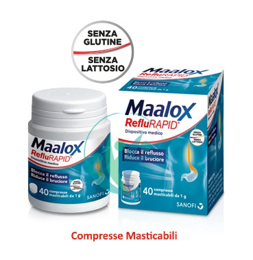 Sanofi Aventis Linea Apparato Gastrico Maalox RefluRAPID 40 Compresse Masticabil