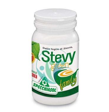 Specchiasol Linea Dolcificanti Stevy green Family con Stevia Polvere 250 g