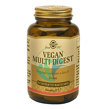 Solgar Linea Digestione Sana Vegan Multi Digest Integratore 50 Tavolette Mastic