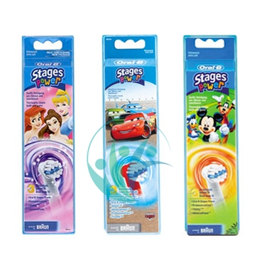 Oral-B Linea Igiene Dentale Quotidiana Kids Power 3 Spazzolini di Ricambio