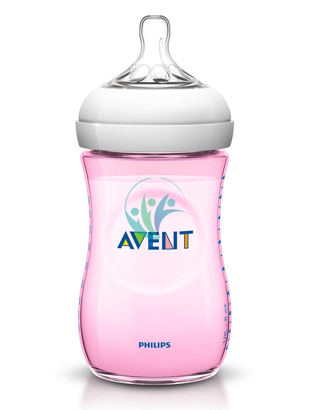 Avent Linea Allattamento Neonato Biberon Natural Flusso Lento Rosa 260 ml