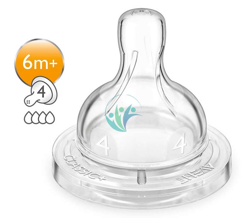 Avent Linea Allattamento Neonato 2 Tettarelle Classic+ Flusso Veloce 4 Fori 6m+