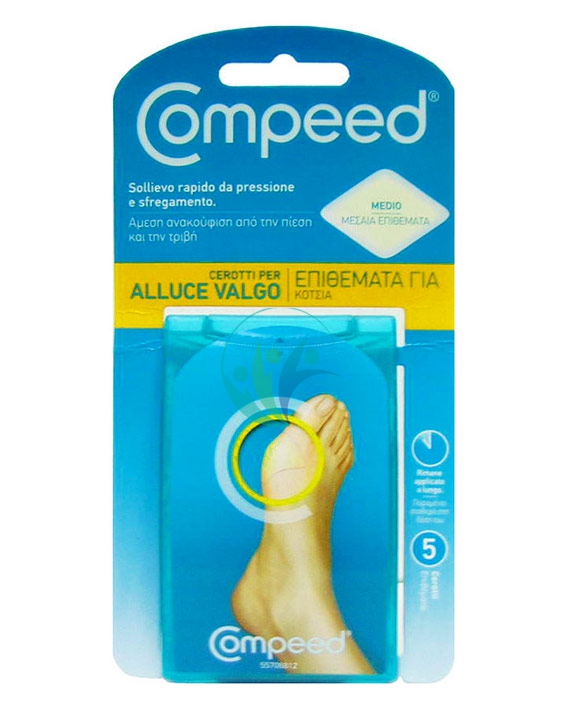 Compeed Linea Cura delle Mani e dei Piedi 5 Cerotti Medi per Alluce Valgo