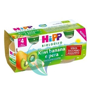 HiPP Linea Svezzamento Omogeneizzato Bio Frutta Kiwi Banana Pera 2 Vasi mesi 4+