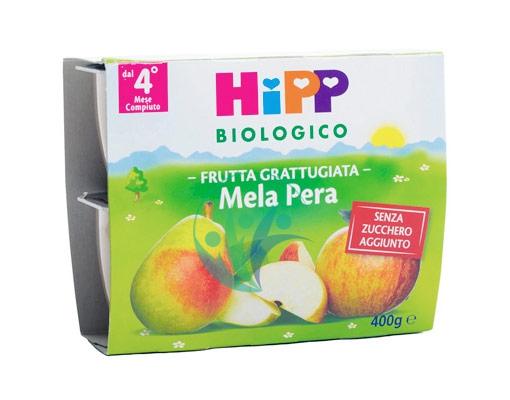 HiPP Linea Svezzamento Merende base Frutta Mela e Pera 4 Vasetti da 100 g