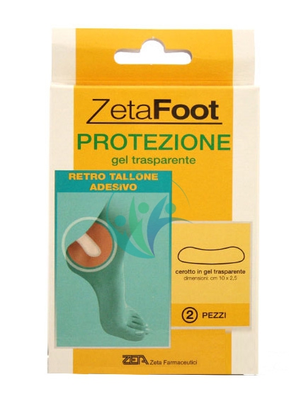 ZetaFoot Linea Protezione dei Piedi Gel Trasparente per Tallone 2 Cerotti