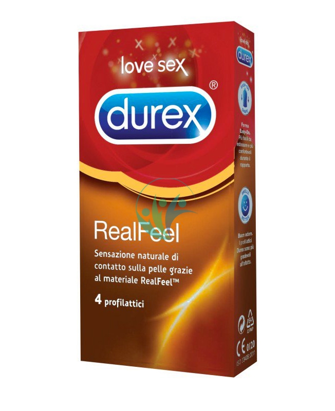 Durex Linea Dispositivi Medici Contatto RealFeel Confezione con 4 Profilattici