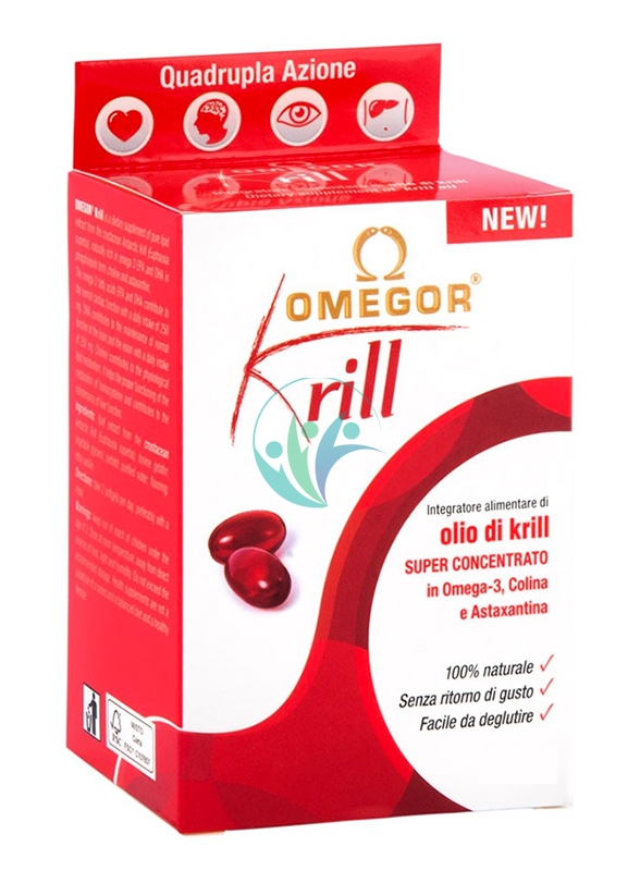 Omegor Linea Colesterolo e Trigliceridi Krill Integratore Alimentare 60 Perle