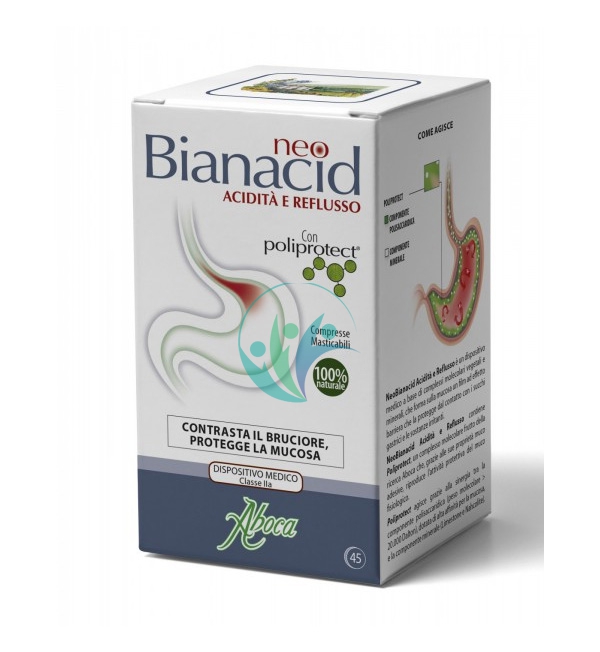 Aboca Linea Apparato Gastroenterico neo Bianacid Integratore 45 Compresse