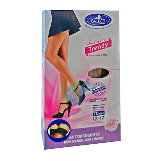 Sauber Linea Dispositivi Medici Trendy Autoreggenti 70 Den 13-17mm tg III Nero