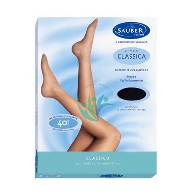 Sauber Linea Dispositivi Medici Classic Collant Liscio 40 Den 8-12mm tg 5 Nero