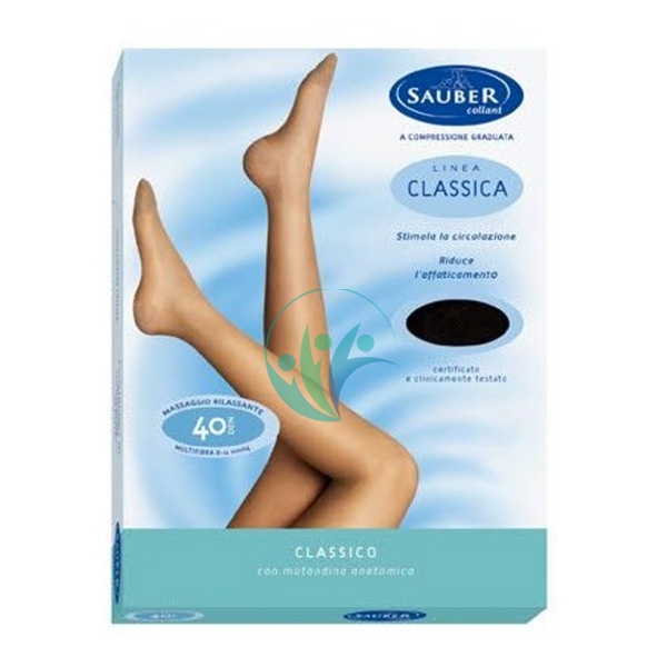 Sauber Linea Dispositivi Medic Classic Gambaletto Liscio 40 Den 8-12mm tg 3 Nero