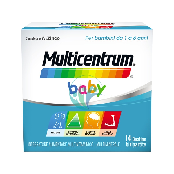 Multicentrum Linea Vitamine Minerali Baby Integratore Alimentare Bambini 14Buste