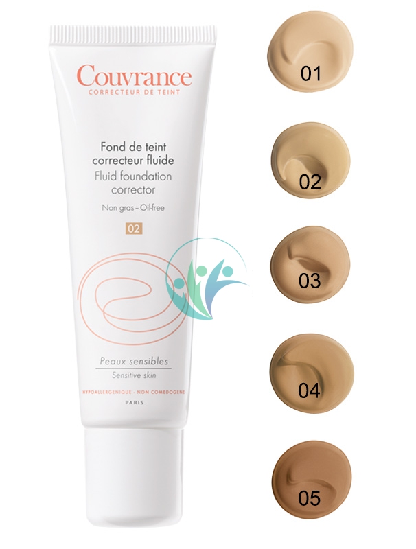 Avene Linea Couvrance Coprente Fondotinta Correttore Fluido Colore 02 Natural