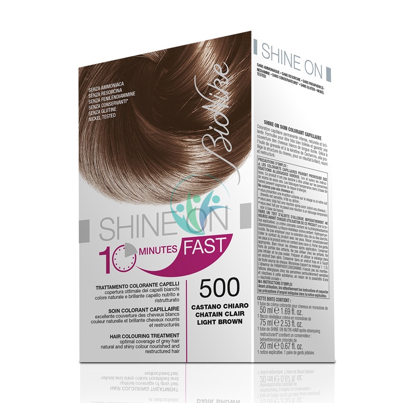 BioNike Linea Colorazione Shine ON Fast Trattamento 10 Minuti 500 Castano Chiaro