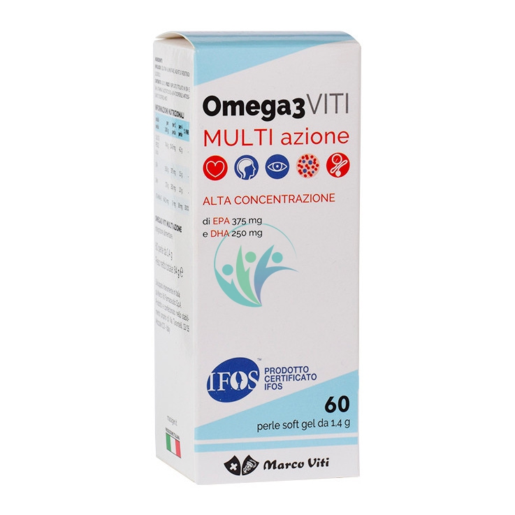 Marco Viti  Linea Salute e Benessere Omega 3 Multi Azione Integratore 60 Perle