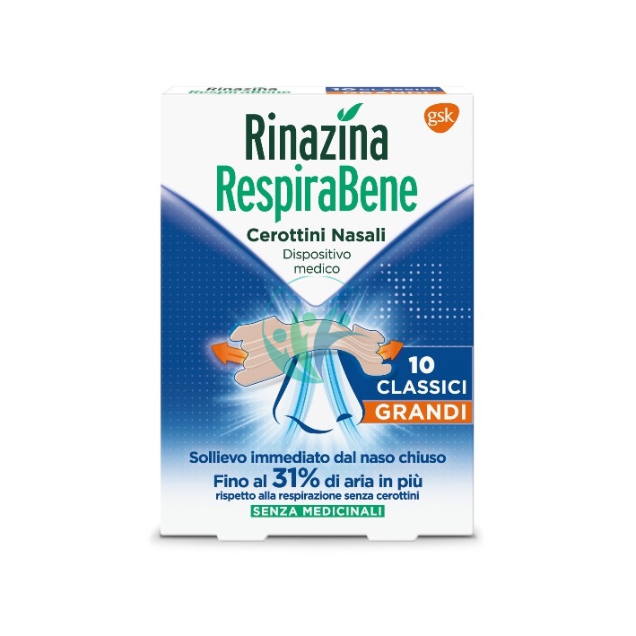 Gsk Linea Dispositivi Medici Rinazina Respirabene 10 Cerotti Nasali Classici Gra